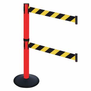 RETRACTA-BELT 331DPRD-BYD Barrier Post With Belt, PVC, 40 Inch Post Height, 2 1/2 Inch Post Dia, Sloped | CT8XTZ 48VJ41