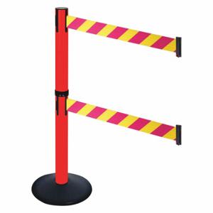RETRACTA-BELT 331DPRD-MYD Barrier Post With Belt, PVC, 40 Inch Post Height, 2 1/2 Inch Post Dia, Sloped | CT8XTC 48VJ44