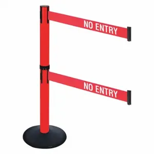 RETRACTA-BELT 331DPRD-NE Barrier Post With Belt, PVC, 40 Inch Post Height, 2 1/2 Inch Post Dia, Sloped | CT8XUF 48VJ45