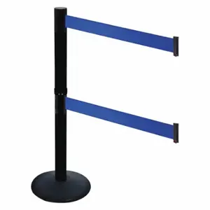 RETRACTA-BELT 331DPSB-BL Barrier Post With Belt, PVC, 40 Inch Post Height, 2 1/2 Inch Post Dia, Sloped | CT8XRE 48VJ54