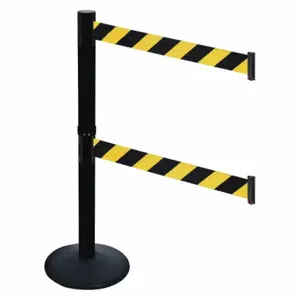 RETRACTA-BELT 331DPSB-BYD Barrier Post With Belt, PVC, 40 Inch Post Height, 2 1/2 Inch Post Dia, Sloped | CT8YCF 48VJ55