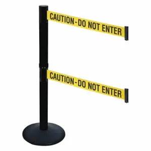 RETRACTA-BELT 331DPSB-CAU Barrier Post With Belt, PVC, 40 Inch Post Height, 2 1/2 Inch Post Dia, Sloped | CT8XLK 48VJ56