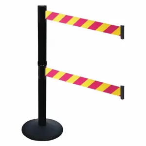 RETRACTA-BELT 331DPSB-MYD Barrier Post With Belt, PVC, 40 Inch Post Height, 2 1/2 Inch Post Dia, Sloped | CT8XMC 48VJ58