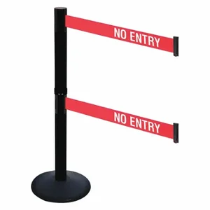 RETRACTA-BELT 331DPSB-NE Barrier Post With Belt, PVC, 40 Inch Post Height, 2 1/2 Inch Post Dia, Sloped | CT8XNX 48VJ59