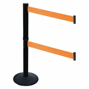 RETRACTA-BELT 331DPSB-OR Barrier Post With Belt, PVC, 40 Inch Post Height, 2 1/2 Inch Post Dia, Sloped | CT8XLR 48VJ60