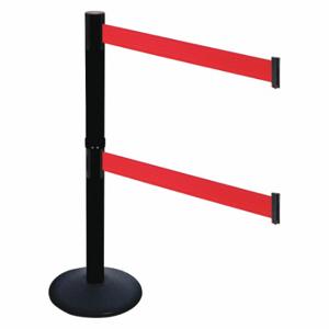 RETRACTA-BELT 331DPSB-RD Barrier Post With Belt, PVC, 40 Inch Post Height, 2 1/2 Inch Post Dia, Sloped | CT8YAL 48VJ62