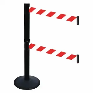 RETRACTA-BELT 331DPSB-RWD Barrier Post With Belt, PVC, 40 Inch Post Height, 2 1/2 Inch Post Dia, Sloped | CT8XPU 48VJ63