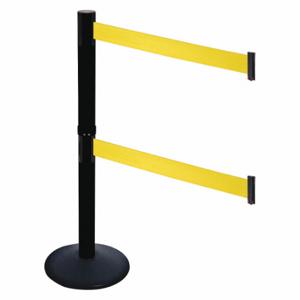 RETRACTA-BELT 331DPSB-YW Barrier Post With Belt, PVC, 40 Inch Post Height, 2 1/2 Inch Post Dia, Sloped | CT8XQH 48VJ65