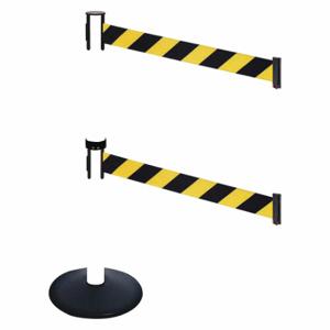 RETRACTA-BELT 331DPWH-BYD Barrier Post With Belt, PVC, 40 Inch Post Height, 2 1/2 Inch Post Dia, Sloped | CT8XMD 48VJ69