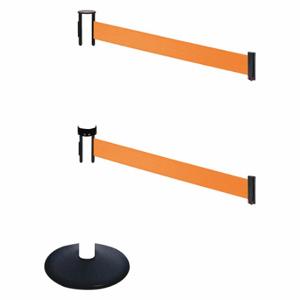 RETRACTA-BELT 331DPWH-OR Barrier Post With Belt, PVC, 40 Inch Post Height, 2 1/2 Inch Post Dia, Sloped | CT8XTW 48VJ74