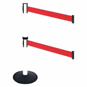 RETRACTA-BELT 331DPWH-RD Barrier Post With Belt, PVC, 40 Inch Post Height, 2 1/2 Inch Post Dia, Sloped | CT8XNF 48VJ76