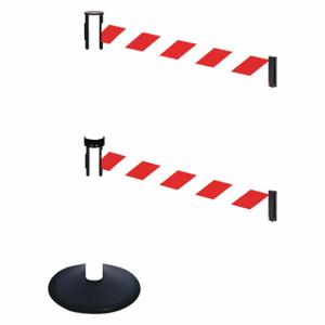 RETRACTA-BELT 331DPWH-RWD Barrier Post With Belt, PVC, 40 Inch Post Height, 2 1/2 Inch Post Dia, Sloped | CT8XTP 48VJ77