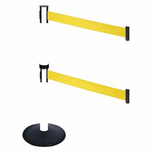 RETRACTA-BELT 331DPWH-YW Barrier Post With Belt, PVC, 40 Inch Post Height, 2 1/2 Inch Post Dia, Sloped | CT8YAM 48VJ79