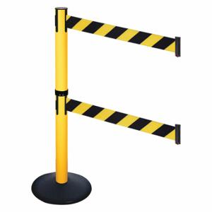 RETRACTA-BELT 331DPYW-BYD Barrier Post With Belt, PVC, 40 Inch Post Height, 2 1/2 Inch Post Dia, Sloped | CT8XMT 48VJ83