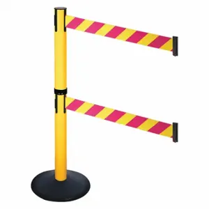 RETRACTA-BELT 331DPYW-MYD Barrier Post With Belt, PVC, 40 Inch Post Height, 2 1/2 Inch Post Dia, Sloped | CT8XRF 48VJ86