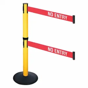 RETRACTA-BELT 331DPYW-NE Barrier Post With Belt, PVC, 40 Inch Post Height, 2 1/2 Inch Post Dia, Sloped | CT8YCV 48VJ87