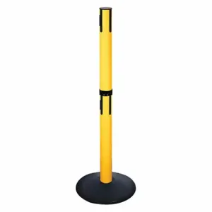 RETRACTA-BELT 331DPYW-RCV Belt Barrier Receiver Post, PVC, Powder Coated, 2 1/2 Inch Post Dia, Sloped, Cast Iron | CT8YLR 48VJ89