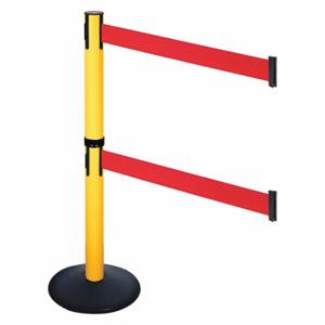 RETRACTA-BELT 331DPYW-RD Barrier Post With Belt, PVC, 40 Inch Post Height, 2 1/2 Inch Post Dia, Sloped | CT8XKN 48VJ90