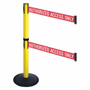 RETRACTA-BELT 331DYA-AAO Barrier Post With Belt, Aluminum, Powder Coated, 40 Inch Post Height, 2 1/2 Inch Post Dia | CT8YAE 48VK23