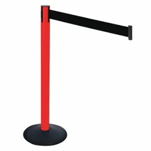 RETRACTA-BELT 331PRD-BK Barrier Post With Belt, PVC, 40 Inch Post Height, 2 1/2 Inch Post Dia, Sloped | CT8XLX 48VK52