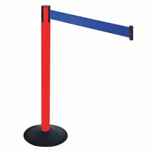 RETRACTA-BELT 331PRD-BL Barrier Post With Belt, PVC, 40 Inch Post Height, 2 1/2 Inch Post Dia, Sloped | CT8XKJ 48VK53