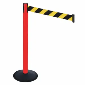 RETRACTA-BELT 331PRD-BYD Barrier Post With Belt, PVC, 40 Inch Post Height, 2 1/2 Inch Post Dia, Sloped | CT8XPE 48VK54