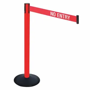 RETRACTA-BELT 331PRD-NE Barrier Post With Belt, PVC, 40 Inch Post Height, 2 1/2 Inch Post Dia, Sloped | CT8XUR 48VK58