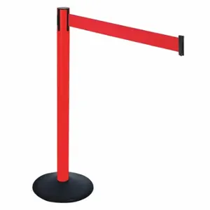 RETRACTA-BELT 331PRD-RD Barrier Post With Belt, PVC, 40 Inch Post Height, 2 1/2 Inch Post Dia, Sloped | CT8XRW 48VK61