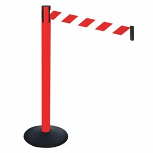 RETRACTA-BELT 331PRD-RWD Barrier Post With Belt, PVC, 40 Inch Post Height, 2 1/2 Inch Post Dia, Sloped | CT8YCB 48VK62