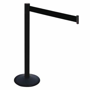 RETRACTA-BELT 331PSB-BK Barrier Post With Belt, PVC, 40 Inch Post Height, 2 1/2 Inch Post Dia, Sloped | CT8XLD 48VK66