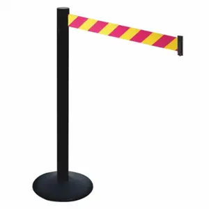 RETRACTA-BELT 331PSB-MYD Barrier Post With Belt, PVC, 40 Inch Post Height, 2 1/2 Inch Post Dia, Sloped | CT8XKQ 48VK71