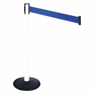 RETRACTA-BELT 331PWH-BL Barrier Post With Belt, PVC, 40 Inch Post Height, 2 1/2 Inch Post Dia, Sloped | CT8XUW 48VK81