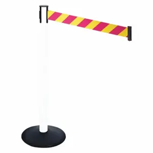 RETRACTA-BELT 331PWH-MYD Barrier Post With Belt, PVC, 40 Inch Post Height, 2 1/2 Inch Post Dia, Sloped | CT8XMZ 48VK85