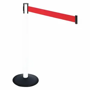 RETRACTA-BELT 331PWH-RD Barrier Post With Belt, PVC, 40 Inch Post Height, 2 1/2 Inch Post Dia, Sloped | CT8XQC 48VK89