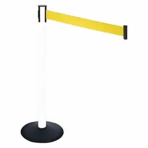 RETRACTA-BELT 331PWH-YW Barrier Post With Belt, PVC, 40 Inch Post Height, 2 1/2 Inch Post Dia, Sloped | CT8XUC 48VK92