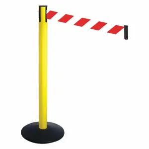 RETRACTA-BELT 331YA-RWD Barrier Post With Belt, Aluminum, Powder Coated, 40 Inch Post Height, 2 1/2 Inch Post Dia | CT8XDH 48VL47