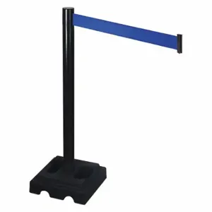 RETRACTA-BELT 332BA-BL Barrier Post With Belt, Aluminum, Black, 40 Inch Post Height, 2 1/2 Inch Post Dia, Square | CT8WYB 48VL52