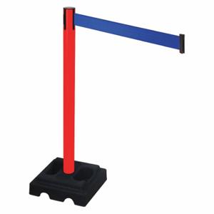 RETRACTA-BELT 332PRD-BL Barrier Post With Belt, PVC, Red, 40 Inch Post Height, 2 1/2 Inch Post Dia | CT8YCH 48VL69