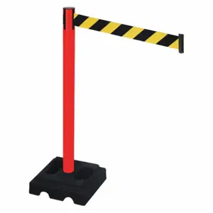 RETRACTA-BELT 332PRD-BYD Barrier Post With Belt, PVC, Red, 40 Inch Post Height, 2 1/2 Inch Post Dia | CT8XVK 48VL71