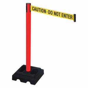 RETRACTA-BELT 332PRD-CAU Barrier Post With Belt, PVC, Red, 40 Inch Post Height, 2 1/2 Inch Post Dia | CT8YAV 48VL72