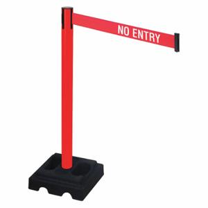 RETRACTA-BELT 332PRD-NE Barrier Post With Belt, PVC, Red, 40 Inch Post Height, 2 1/2 Inch Post Dia | CT8XVM 48VL77