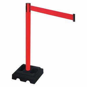 RETRACTA-BELT 332PRD-RD Barrier Post With Belt, PVC, Red, 40 Inch Post Height, 2 1/2 Inch Post Dia | CT8XVN 48VL80