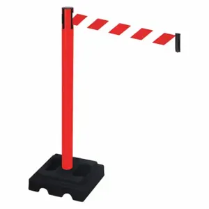 RETRACTA-BELT 332PRD-RWD Barrier Post With Belt, PVC, Red, 40 Inch Post Height, 2 1/2 Inch Post Dia | CT8XVV 48VL81