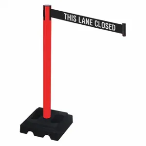 RETRACTA-BELT 332PRD-TLC Barrier Post With Belt, PVC, Red, 40 Inch Post Height, 2 1/2 Inch Post Dia | CT8XWA 48VL82