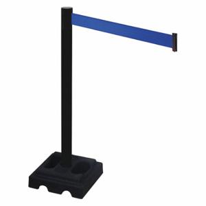 RETRACTA-BELT 332PSB-BL Barrier Post With Belt, PVC, Black, 40 Inch Post Height, 2 1/2 Inch Post Dia | CT8XJV 48VL86