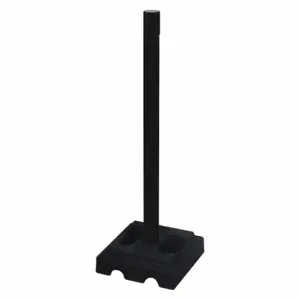 RETRACTA-BELT 332PSB-RCV Belt Barrier Receiver Post, PVC, Black, 2 1/2 Inch Post Dia, Square, 15 Inch Base Dia | CT8YLN 48VL96