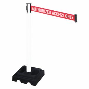 RETRACTA-BELT 332PWH-AAO Barrier Post With Belt, PVC, White, 40 Inch Post Height, 2 1/2 Inch Post Dia | CT8XWE 48VM02