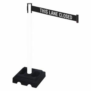 RETRACTA-BELT 332PWH-TLC Barrier Post With Belt, PVC, White, 40 Inch Post Height, 2 1/2 Inch Post Dia | CT8XWD 48VM17