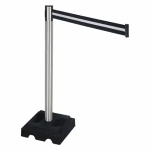 RETRACTA-BELT 332SA-BW Barrier Post With Belt, Aluminum, Satin, 40 Inch Post Height, 2 1/2 Inch Post Dia, Square | CT8XHK 48VM39