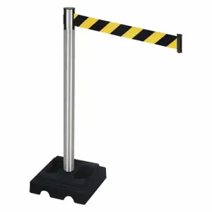 RETRACTA-BELT 332SA-BYD Barrier Post With Belt, Aluminum, Satin, 40 Inch Post Height, 2 1/2 Inch Post Dia, Square | CT8XHE 48VM40